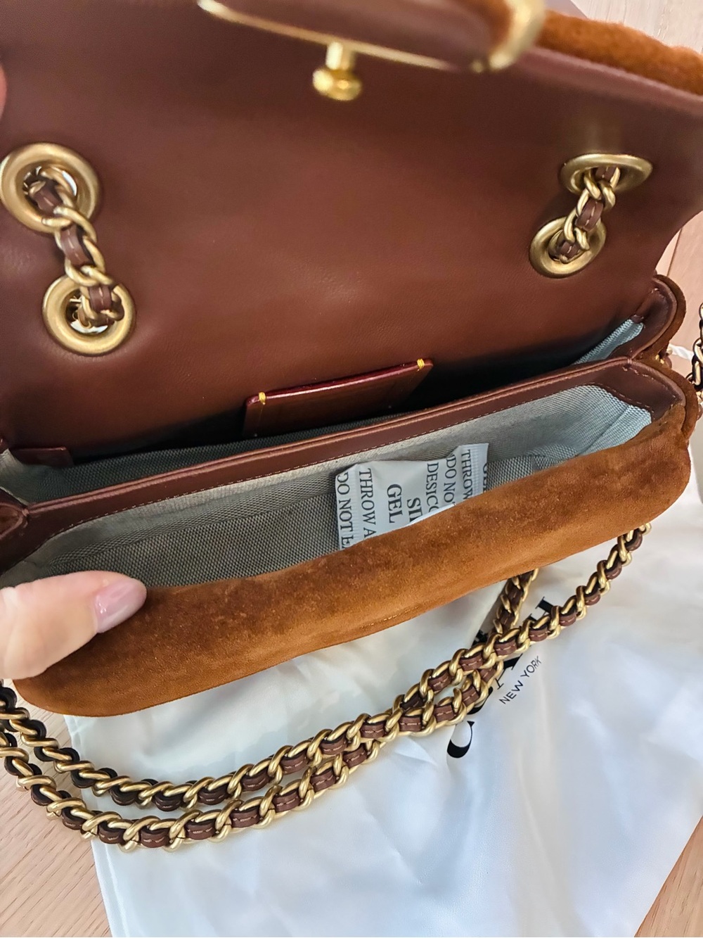 NWT❤️Coach Tabby Shoulder Bag 20 With Quilting Suede Warm Brown Crossbody CCK48 - Picture 8 of 12